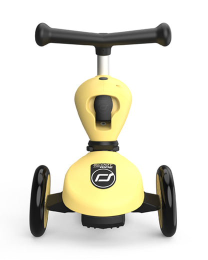 Scoot and Ride Highkick 1 Scooter-Easily Converts from Seat Scooter into Kickboard-Weight Shift Steering-Height Adjustable Seat & Handle-From 1 to 5Y (Upto 50 kg)-Lemon