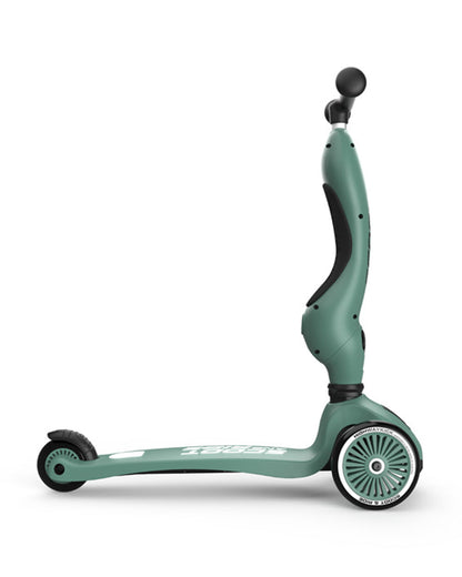 Scoot and Ride Highkick 1 Scooter-Easily Converts from Seat Scooter into Kickboard-Weight Shift Steering-Height Adjustable Seat & Handle-From 1 to 5Y (Upto 50 kg)-Forest