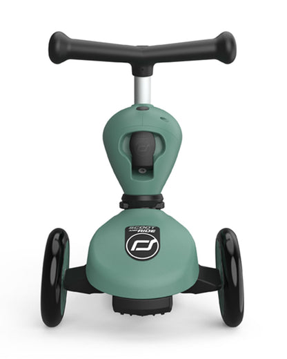 Scoot and Ride Highkick 1 Scooter-Easily Converts from Seat Scooter into Kickboard-Weight Shift Steering-Height Adjustable Seat & Handle-From 1 to 5Y (Upto 50 kg)-Forest