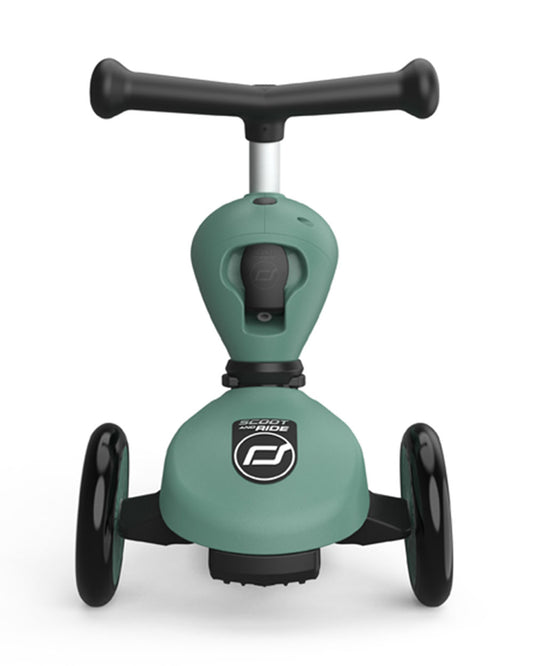 Scoot and Ride Highkick 1 Scooter-Easily Converts from Seat Scooter into Kickboard-Weight Shift Steering-Height Adjustable Seat & Handle-From 1 to 5Y (Upto 50 kg)-Forest