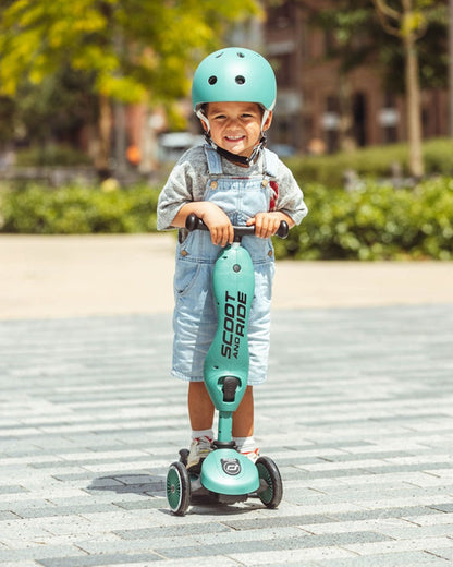 Scoot and Ride Highkick 1 Scooter-Easily Converts from Seat Scooter into Kickboard-Weight Shift Steering-Height Adjustable Seat & Handle-From 1 to 5Y (Upto 50 kg)-Forest
