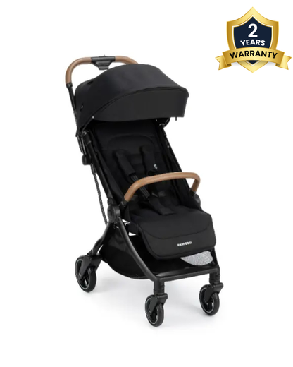 Maxi-Cosi Eva3 Lighweight Stroller-One Hand Fold-Flat Reclining Seat-Car Seat Compatible-Includes Car Seat Adapters & Mosquito Net-For 0 to 4Y (Upto 22 kg)-Essential Black