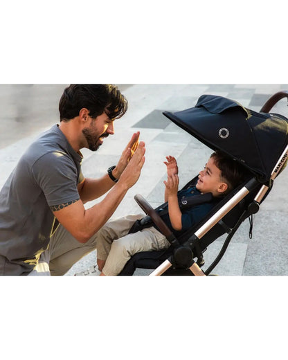 Maxi-Cosi Eva3 Lighweight Stroller-One Hand Fold-Flat Reclining Seat-Car Seat Compatible-Includes Car Seat Adapters & Mosquito Net-For 0 to 4Y (Upto 22 kg)-Essential Black