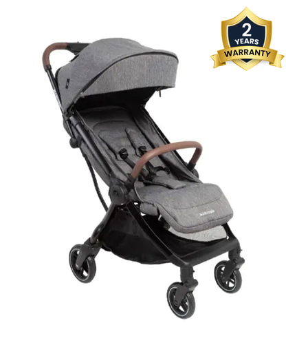 Maxi-Cosi Eva3 Lighweight Stroller-One Hand Fold-Flat Reclining Seat-Car Seat Compatible-Includes Car Seat Adapters & Mosquito Net-For 0 to 4Y (Upto 22 kg)-Select Grey