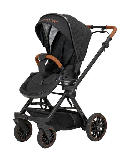 Mercedes AMG GT2 Stroller-With Integrated Handbrake-Height Adjustable Parent Handle Bar-Reversible & Flat Reclining Seat-Includes Organiser, Rain Cover, Car Seat Adapters & Cup Holder-2 Years Warranty-For 0 to 4Y (Upto 22 kg)-Sienabraun