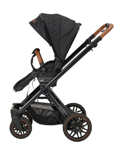 Mercedes AMG GT2 Stroller-With Integrated Handbrake-Height Adjustable Parent Handle Bar-Reversible & Flat Reclining Seat-Includes Organiser, Rain Cover, Car Seat Adapters & Cup Holder-2 Years Warranty-For 0 to 4Y (Upto 22 kg)-Sienabraun