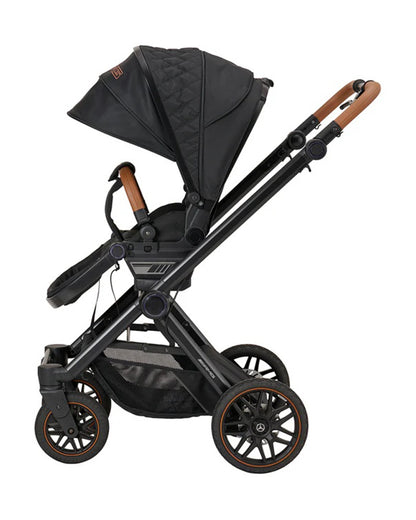 Mercedes AMG GT2 Stroller-With Integrated Handbrake-Height Adjustable Parent Handle Bar-Reversible & Flat Reclining Seat-Includes Organiser, Rain Cover, Car Seat Adapters & Cup Holder-2 Years Warranty-For 0 to 4Y (Upto 22 kg)-Sienabraun
