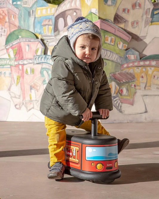 Italtrike La Cosa Vehicle Ride On-Rubber Coated Non Marking Wheels-Rotating Front Wheels-Built in Toy Storage-For 1 to 6Y (Upto 50 kg)-Firetruck