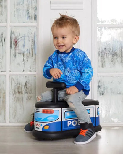 Italtrike La Cosa Vehicle Ride On-Rubber Coated Non Marking Wheels-Rotating Front Wheels-Built in Toy Storage-For 1 to 6Y (Upto 50 kg)-Police