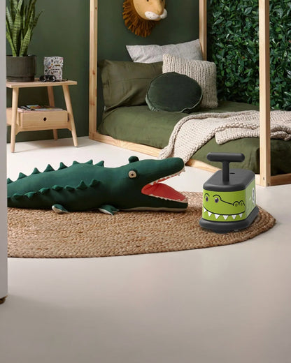 Italtrike La Cosa Vehicle Ride On-Rubber Coated Non Marking Wheels-Rotating Front Wheels-Built in Toy Storage-For 1 to 6Y (Upto 50 kg)-Crocodile