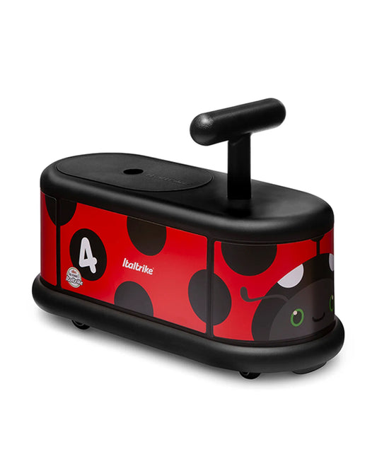 Italtrike La Cosa Vehicle Ride On-Rubber Coated Non Marking Wheels-Rotating Front Wheels-Built in Toy Storage-For 1 to 6Y (Upto 50 kg)-Ladybug