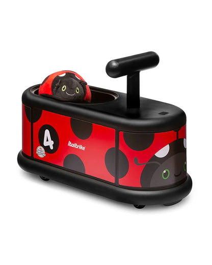 Italtrike La Cosa Vehicle Ride On-Rubber Coated Non Marking Wheels-Rotating Front Wheels-Built in Toy Storage-For 1 to 6Y (Upto 50 kg)-Ladybug