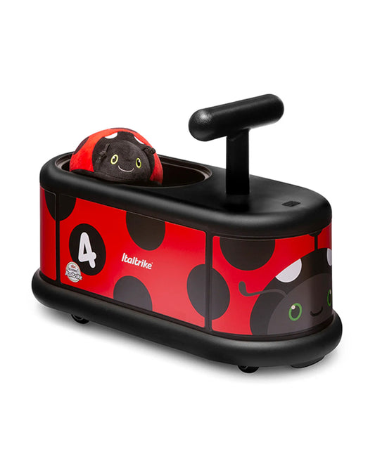 Italtrike La Cosa Vehicle Ride On-Rubber Coated Non Marking Wheels-Rotating Front Wheels-Built in Toy Storage-For 1 to 6Y (Upto 50 kg)-Ladybug