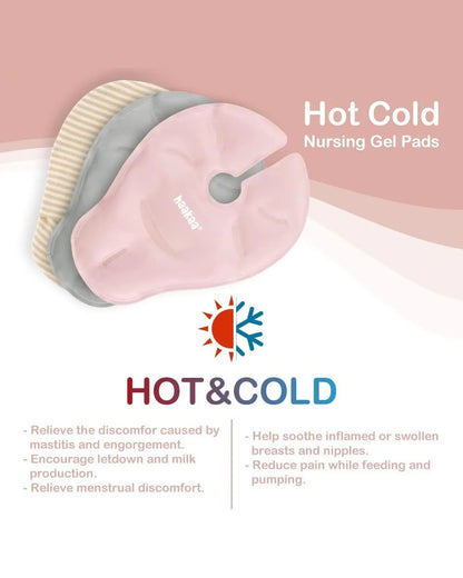 Haakaa Hot & Cold Reusable Breast Compression Pads with Organic Cotton Sleeves-Reusable-BPA and Phthalate Free