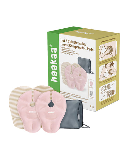 Haakaa Hot & Cold Reusable Breast Compression Pads with Organic Cotton Sleeves-Reusable-BPA and Phthalate Free
