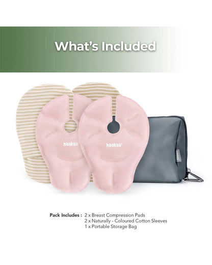 Haakaa Hot & Cold Reusable Breast Compression Pads with Organic Cotton Sleeves-Reusable-BPA and Phthalate Free