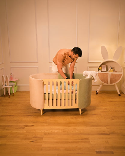 Waddle and Roo Cozy Wooden Cot-Liveable Green