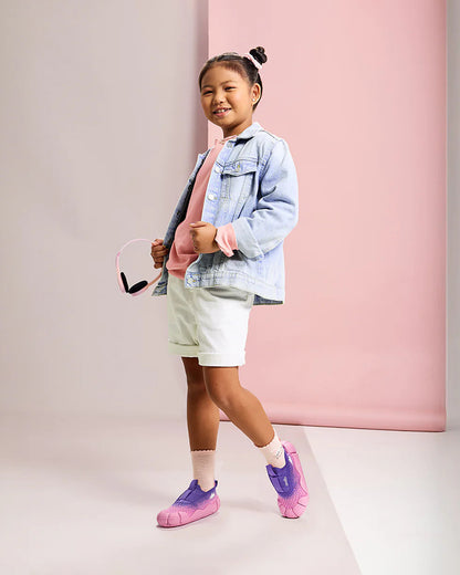 Aretto Pink & Violet InfiKnit Slip On Shoes-Pixel Berry-Designed for Growing Feet-For Infants