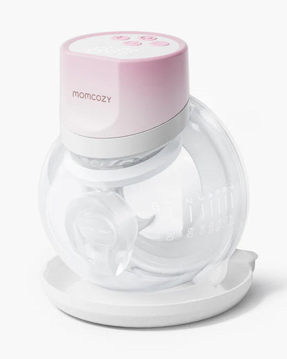 Momcozy S12 Pro Quick Single Wearable Breast Pump-Portable-With Long Battery Life-Hybrid DoubleFit Flange-24mm-3 Modes and 9 Levels-Hands Free-Quiet Motor-Pink