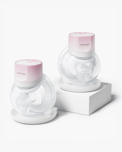 Momcozy S12 Pro Quick Double Wearable Breast Pump-Portable-With Long Battery Life-Hybrid DoubleFit Flange-24mm-3 Modes and 9 Levels-Hands Free-Quiet Motor-Pink
