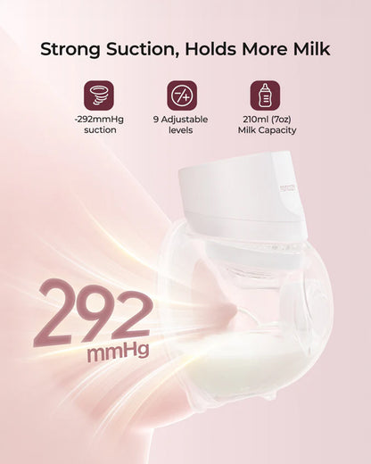 Momcozy S12 Pro Quick Double Wearable Breast Pump-Portable-With Long Battery Life-Hybrid DoubleFit Flange-24mm-3 Modes and 9 Levels-Hands Free-Quiet Motor-Pink
