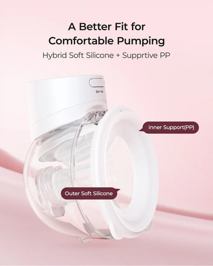Momcozy S12 Pro Quick Double Wearable Breast Pump-Portable-With Long Battery Life-Hybrid DoubleFit Flange-24mm-3 Modes and 9 Levels-Hands Free-Quiet Motor-White