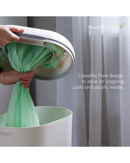 Shnuggle Eco-Touch Diaper Pail-With Dual seal odour airlock and Cassette free design-Compatible with any standard bin liner-Taupe