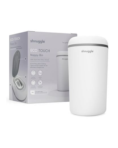 Shnuggle Eco-Touch Diaper Pail-With Dual seal odour airlock and Cassette free design-Compatible with any standard bin liner-Taupe