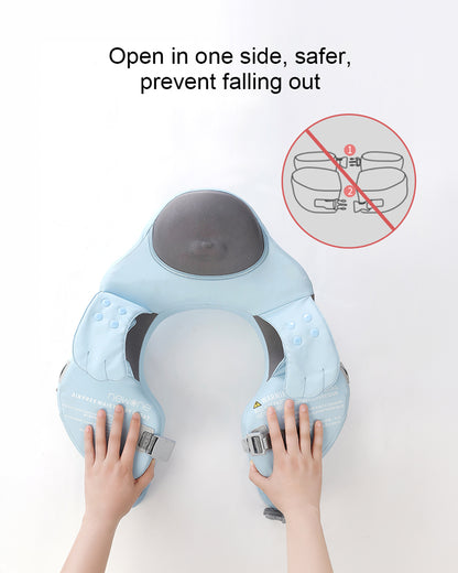 Mambobaby Swimming Waist Float-Air Free Foam Design with Crotch Strap & Double Lock Mechanism-Seal-Blue