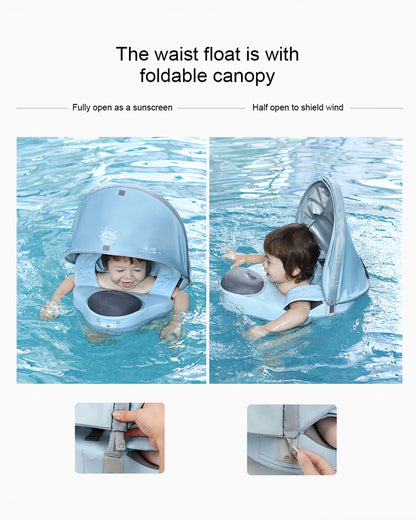 Mambobaby Swimming Waist Float-Air Free Foam Design with Crotch Strap & Double Lock Mechanism-Seal-Blue