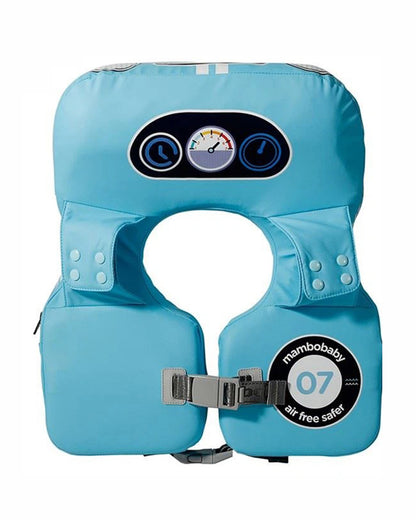 Mambobaby Swimming Waist Float-Air Free Foam Design with Double Buckles & Shoulder Straps-Car-Blue