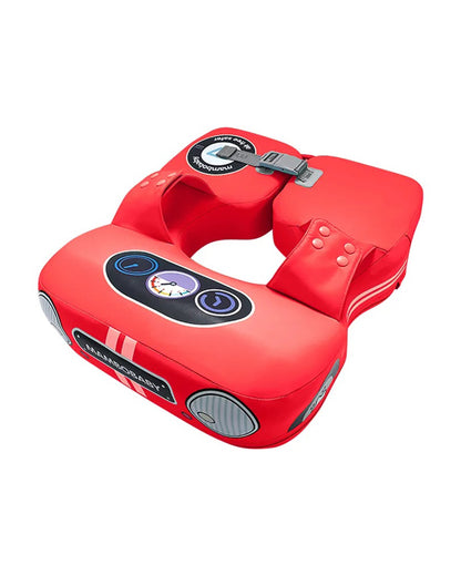 Mambobaby Swimming Waist Float-Air Free Foam Design with Double Buckles & Shoulder Straps-Car-Red