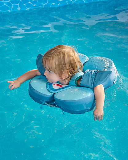 Mambobaby Swimming Waist Float-Air Free Foam Design with Crotch Strap & Double Lock Mechanism-Shark-Blue