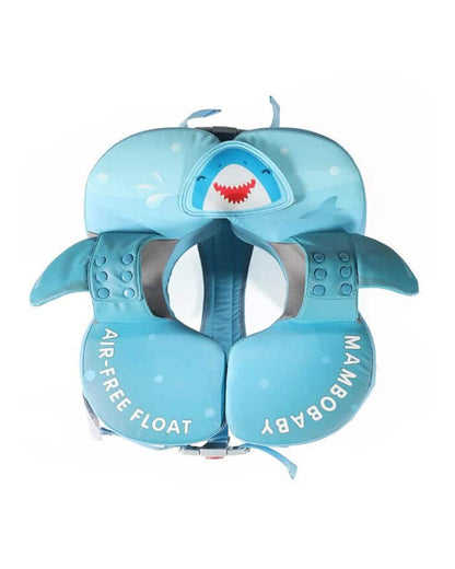 Mambobaby Swimming Waist Float-Air Free Foam Design with Crotch Strap & Double Lock Mechanism-Shark-Blue