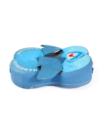 Mambobaby Swimming Waist Float-Air Free Foam Design with Crotch Strap & Double Lock Mechanism-Shark-Blue