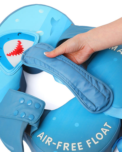 Mambobaby Swimming Waist Float-Air Free Foam Design with Crotch Strap & Double Lock Mechanism-Shark-Blue