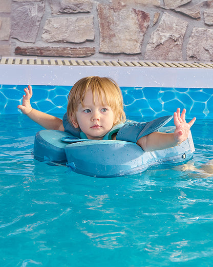 Mambobaby Swimming Waist Float-Air Free Foam Design with Crotch Strap & Double Lock Mechanism-Shark-Blue