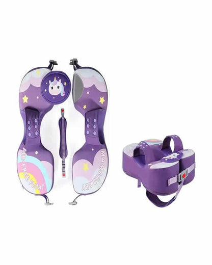 Mambobaby Swimming Waist Float-Air Free Foam Design with Crotch Strap & Double Lock Mechanism-Unicorn-Purple