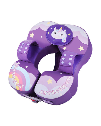 Mambobaby Swimming Waist Float-Air Free Foam Design with Crotch Strap & Double Lock Mechanism-Unicorn-Purple
