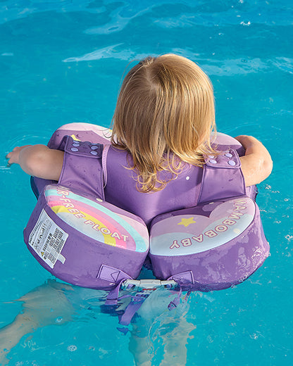 Mambobaby Swimming Waist Float-Air Free Foam Design with Crotch Strap & Double Lock Mechanism-Unicorn-Purple