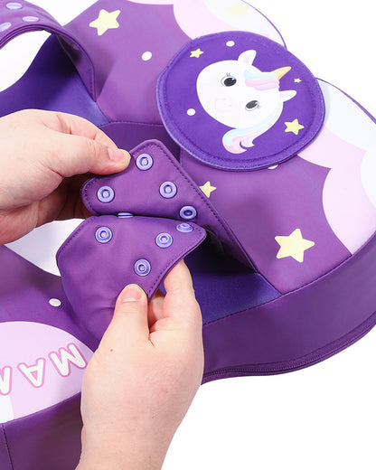 Mambobaby Swimming Waist Float-Air Free Foam Design with Crotch Strap & Double Lock Mechanism-Unicorn-Purple