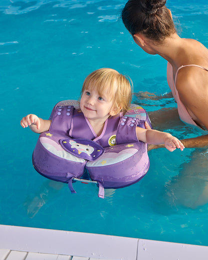 Mambobaby Swimming Waist Float-Air Free Foam Design with Crotch Strap & Double Lock Mechanism-Unicorn-Purple