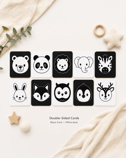 Babble Wrap Animals Flash Cards-20 High Contrast Images-Boosts Brain Skills-Learning & Educational Toys-0 to 3M