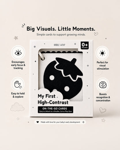 Babble Wrap High Contrast On the Go Cards-Easy to Attach to Cot, Stroller & Playgym-Learning & Educational Toys-0M+