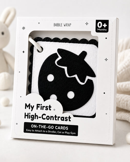 Babble Wrap High Contrast On the Go Cards-Easy to Attach to Cot, Stroller & Playgym-Learning & Educational Toys-0M+
