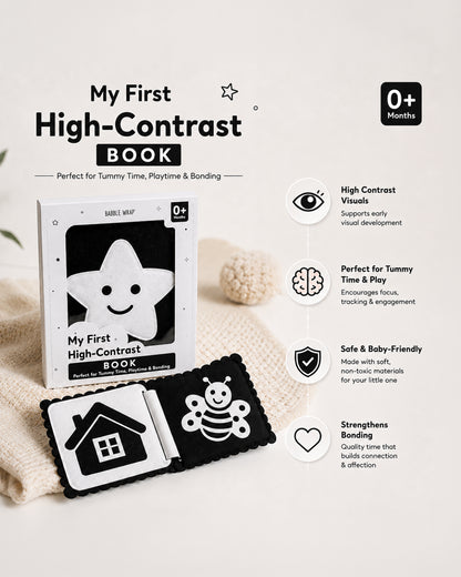 Babble Wrap My First High Contrast Book-Perfect for Tummy Time & Play-Learning & Educational Toys-0M+