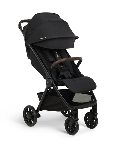Nuna TRVL URBN Cabin Friendly Stroller-2026 Edition-One Hand Fold-Flat Reclining Seat-Travel System Compatible-10 kg Storage Basket-Includes Travel Bag & Rain Cover-2 Years Warranty-For 0 to 4Y (Upto 22 kg)-Caviar