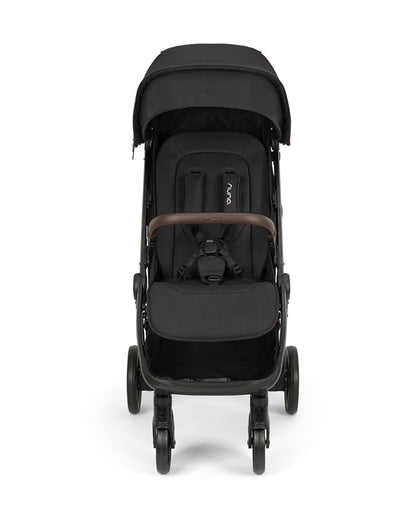 Nuna TRVL URBN Cabin Friendly Stroller-2026 Edition-One Hand Fold-Flat Reclining Seat-Travel System Compatible-10 kg Storage Basket-Includes Travel Bag & Rain Cover-2 Years Warranty-For 0 to 4Y (Upto 22 kg)-Caviar