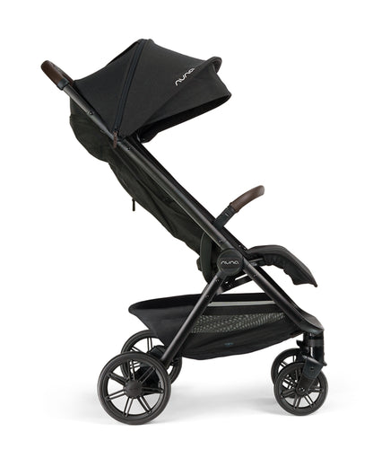 Nuna TRVL URBN Cabin Friendly Stroller-2026 Edition-One Hand Fold-Flat Reclining Seat-Travel System Compatible-10 kg Storage Basket-Includes Travel Bag & Rain Cover-2 Years Warranty-For 0 to 4Y (Upto 22 kg)-Caviar