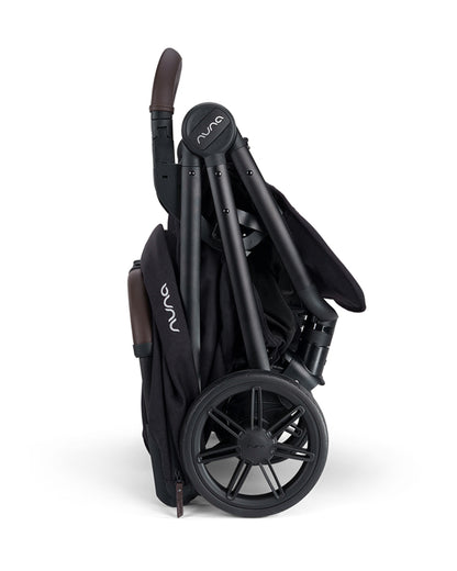 Nuna TRVL URBN Cabin Friendly Stroller-2026 Edition-One Hand Fold-Flat Reclining Seat-Travel System Compatible-10 kg Storage Basket-Includes Travel Bag & Rain Cover-2 Years Warranty-For 0 to 4Y (Upto 22 kg)-Caviar